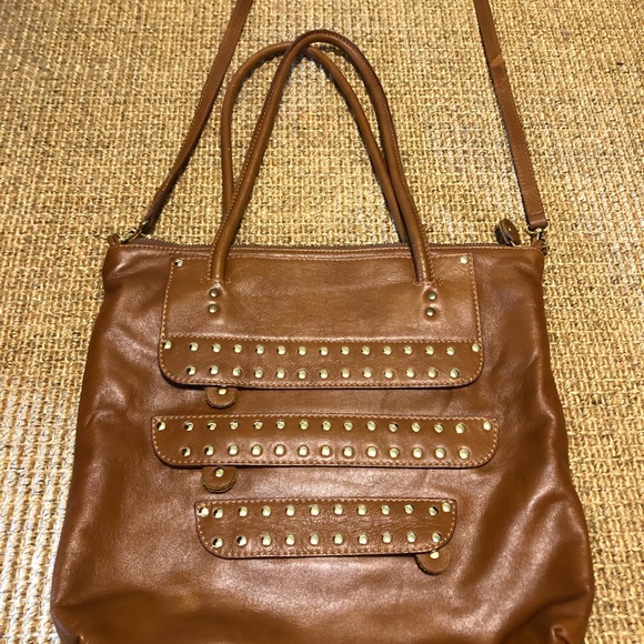 Regina Italian Leather Large Studded Tote/Shoulder Bag - Picture 2 of 14